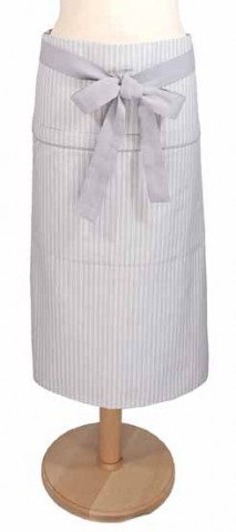 County Ticking Suffolk Grey waist apron
